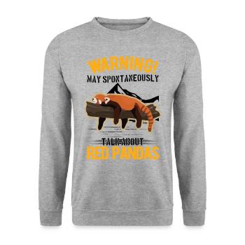 Peut parler spontanément des pandas roux - Sweat-shirt Unisexe - gris chiné - Devant - Alina (178cm) & Michal (187cm)