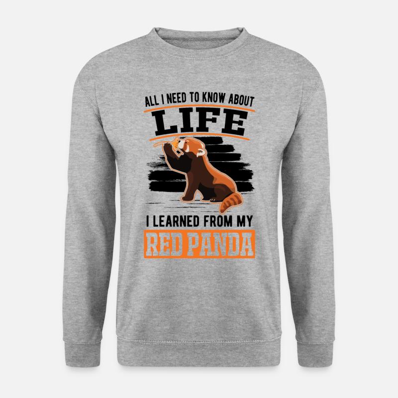 Roter Panda Geschenk Katzenbär Red Panda - Unisex Pullover - Weißgrau meliert