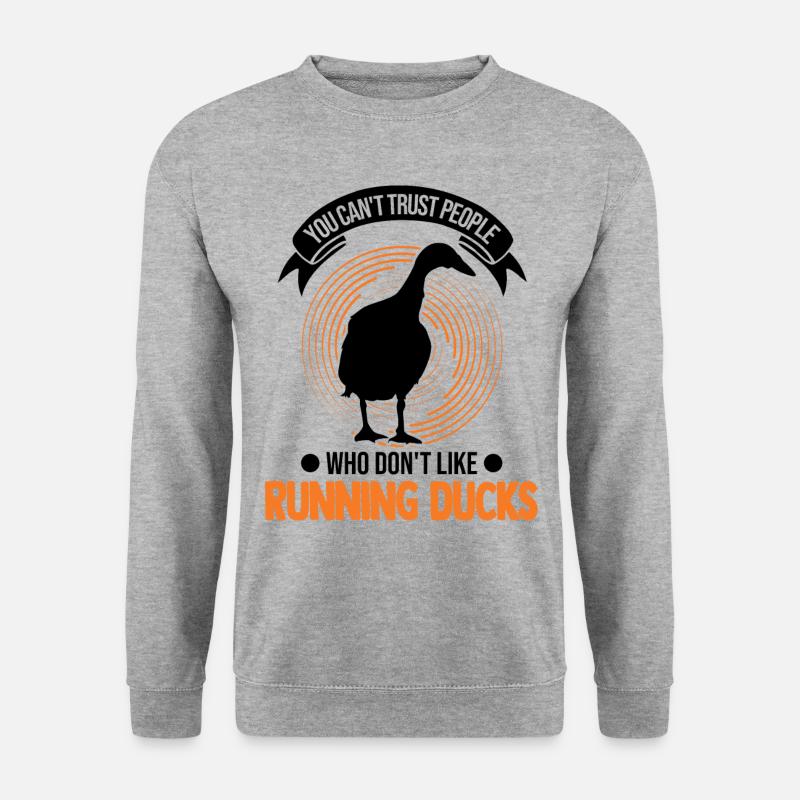 Indian Running Gift Running Duck - Unisex Sweatshirt - salt & pepper