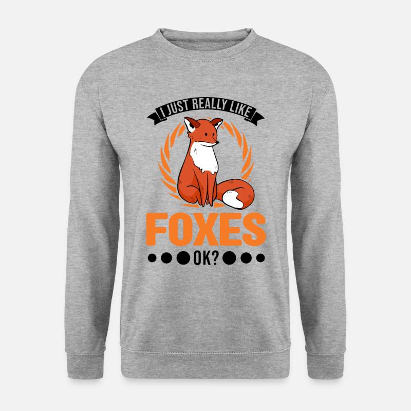 J’aime beaucoup Foxes Rotfuchs Fuchs - Sweat-shirt Unisexe - gris chiné