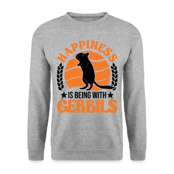 Gerbil Glück Racing Rat Germaaus - Unisex Sweatshirt - salt & pepper - Front - Alina (178cm) & Michal (187cm)