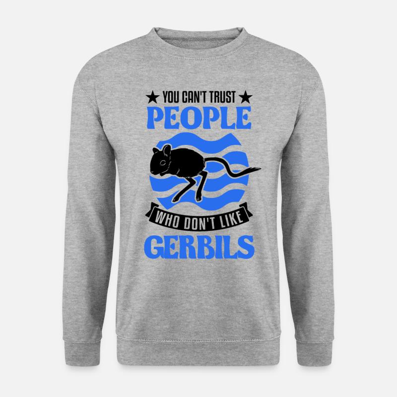 Gerbil Geschenk Rennratte Rennmaus - Unisex Pullover - Weißgrau meliert