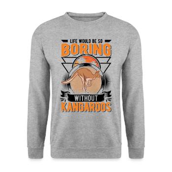 Kangourou australien Kangourou d’Australie - Sweat-shirt Unisexe - gris chiné - Devant - Alina (178cm) & Michal (187cm)
