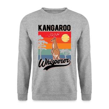 Kangaroo Whisperer Australia Kangaroo - Unisex Sweatshirt - salt & pepper - Front - Alina (178cm) & Michal (187cm)