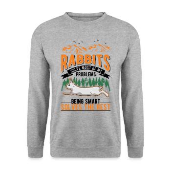 Rabbit Rabbit Rabbit Rabbit - Unisex Sweatshirt - salt & pepper - Front - Alina (178cm) & Michal (187cm)
