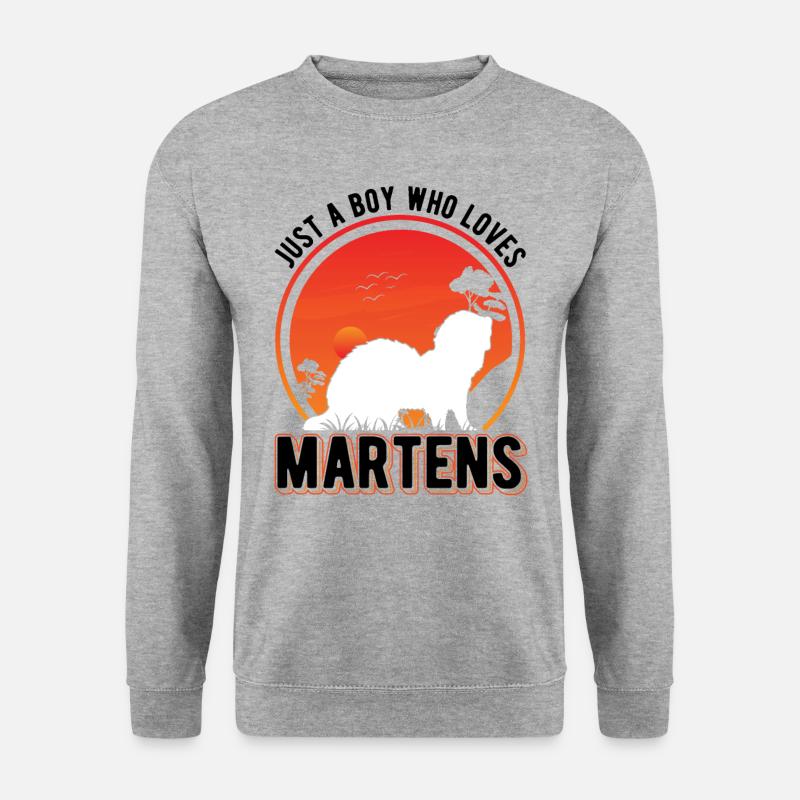 Marder Junge Nerz Dachs Baummarder - Unisex Pullover - Weißgrau meliert