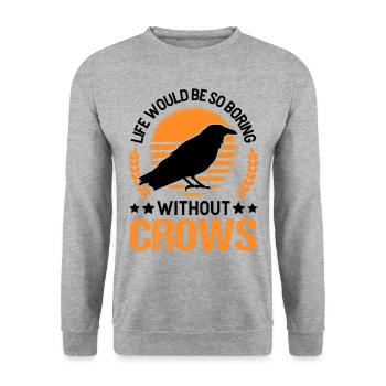 Crow Raven Raven Crow Keeping Crow Breeder - Unisex Sweatshirt - salt & pepper - Front - Alina (178cm) & Michal (187cm)