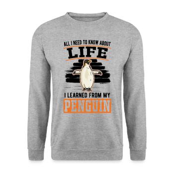 Pingouin Cadeau Pingouin - Sweat-shirt Unisexe - gris chiné - Devant - Alina (178cm) & Michal (187cm)