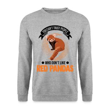 Red Panda Gift Cat Bear - Unisex Sweatshirt - salt & pepper - Front - Alina (178cm) & Michal (187cm)