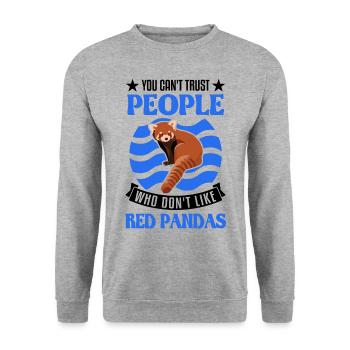 Red Panda Gift Cat Bear - Unisex Sweatshirt - salt & pepper - Front - Alina (178cm) & Michal (187cm)