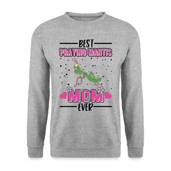 Best Praying Mantis Mom Ever Gottesanbeterin - Unisex Pullover - Weißgrau meliert - Vorne - Alina (178cm) & Michal (187cm)