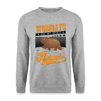 Les wombats sont mes animaux spirituels - Sweat-shirt Unisexe - gris chiné - Devant - Alina (178cm) & Michal (187cm)