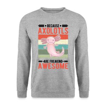 Parce que les Axolotls sont impressionnants - Sweat-shirt Unisexe - gris chiné - Devant - Alina (178cm) & Michal (187cm)
