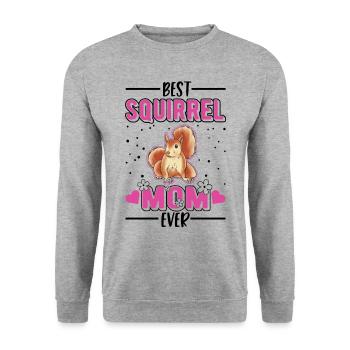 Best Squirrel Mom Ever Eichhörnchen Mama - Unisex Sweatshirt - salt & pepper - Front - Alina (178cm) & Michal (187cm)