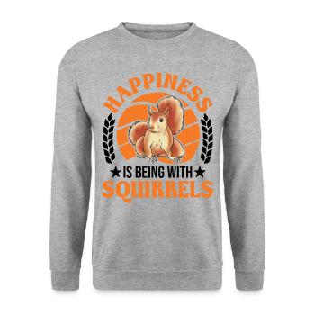 Écureuil Chance Écureuil Gris - Sweat-shirt Unisexe - gris chiné - Devant - Alina (178cm) & Michal (187cm)