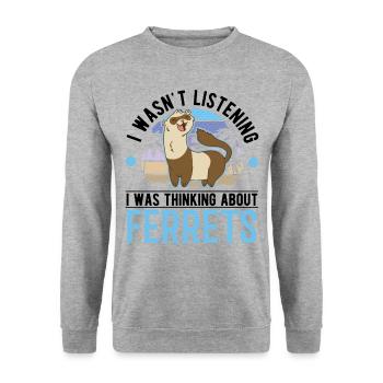 Ferret Lover Ferret Cadeau - Sweat-shirt Unisexe - gris chiné - Devant - Alina (178cm) & Michal (187cm)