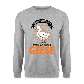 Oies Cadeau oie Amateurs Éleveurs d’oies Éleveurs d’oies - Sweat-shirt Unisexe - gris chiné - Devant - Alina (178cm) & Michal (187cm)