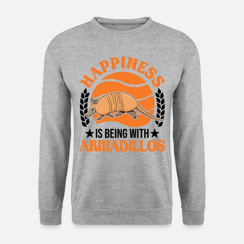 Armadillo Glück Gürteltier - Unisex Pullover - Weißgrau meliert