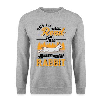 Lapin Lapin Lapin Lapin - Sweat-shirt Unisexe - gris chiné - Devant - Alina (178cm) & Michal (187cm)