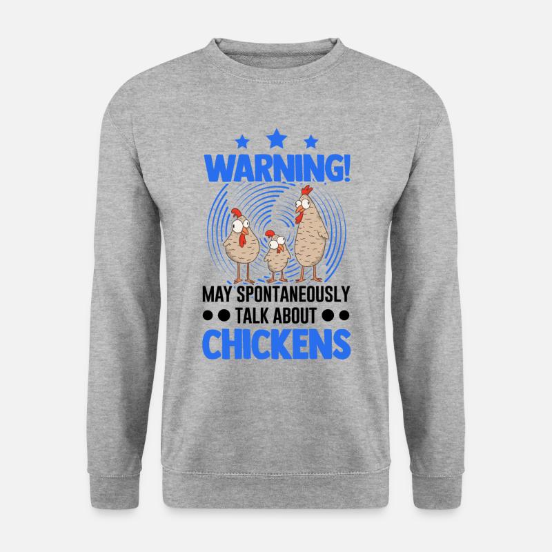 warning chickens farmer chicken - Unisex Sweatshirt - salt & pepper