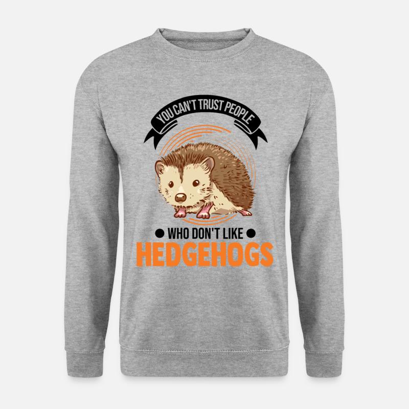 Igel Geschenk Stacheligel - Unisex Pullover - Weißgrau meliert
