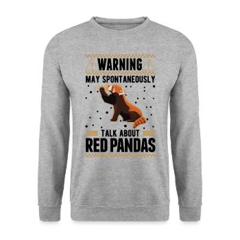 Peut parler spontanément des pandas roux - Sweat-shirt Unisexe - gris chiné - Devant - Alina (178cm) & Michal (187cm)