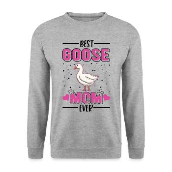 Best Goose Mom Ever Gänse Mama - Unisex Pullover - Weißgrau meliert - Vorne - Alina (178cm) & Michal (187cm)