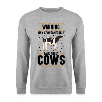 Peut parler spontanément de Vaches Vaches D’élevage Vaches - Sweat-shirt Unisexe - gris chiné - Devant - Alina (178cm) & Michal (187cm)