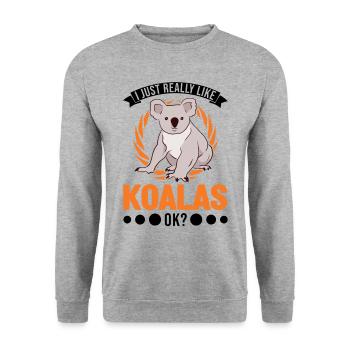 J’aime vraiment les koalas, ok Koalabär - Sweat-shirt Unisexe - gris chiné - Devant - Alina (178cm) & Michal (187cm)