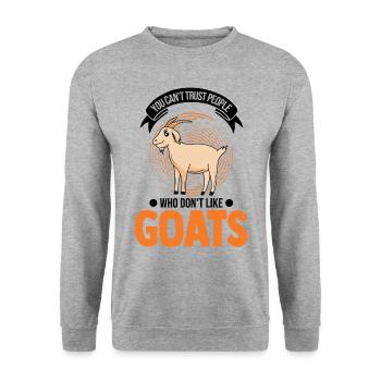 Chèvres Cadeau Goat Keeper Chèvre - Sweat-shirt Unisexe - gris chiné - Devant - Alina (178cm) & Michal (187cm)