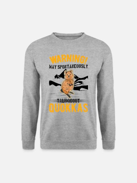 May spontaneously talk about Quokkas - Unisex Pullover - Weißgrau meliert