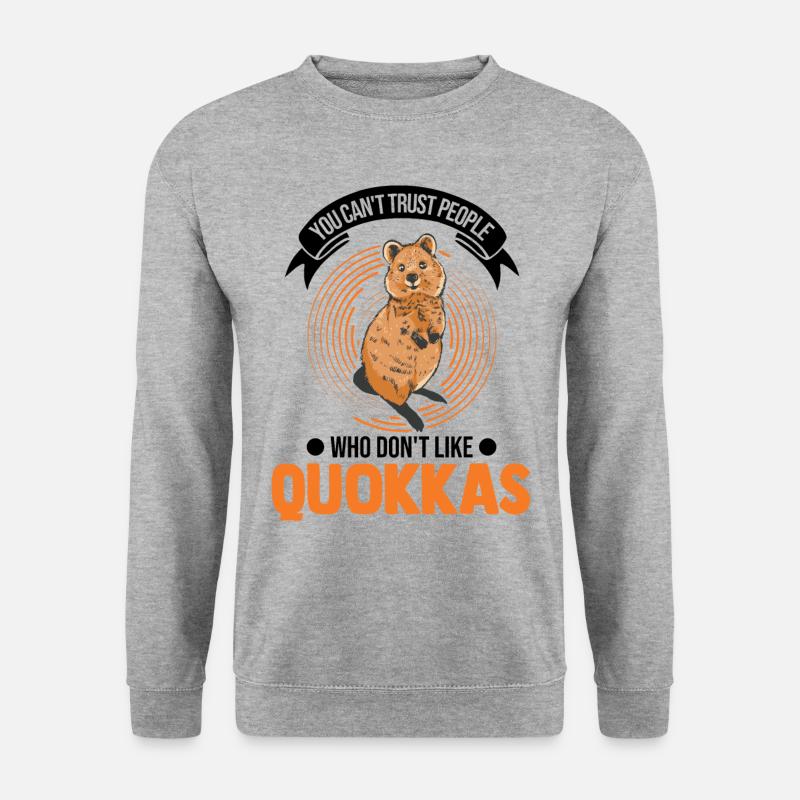 Quokka Geschenk Kurzschwanzkänguru - Unisex Pullover - Weißgrau meliert