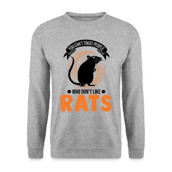 Rat Gift Domestic Rat Rat Owner - Unisex Sweatshirt - salt & pepper - Front - Alina (178cm) & Michal (187cm)