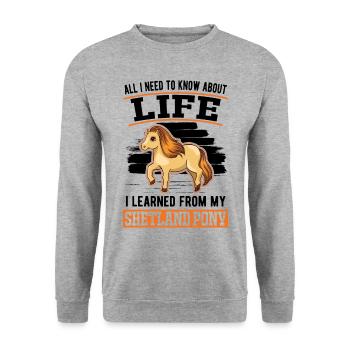 Shetland Pony Shetland Pony Shetty - Sweat-shirt Unisexe - gris chiné - Devant - Alina (178cm) & Michal (187cm)