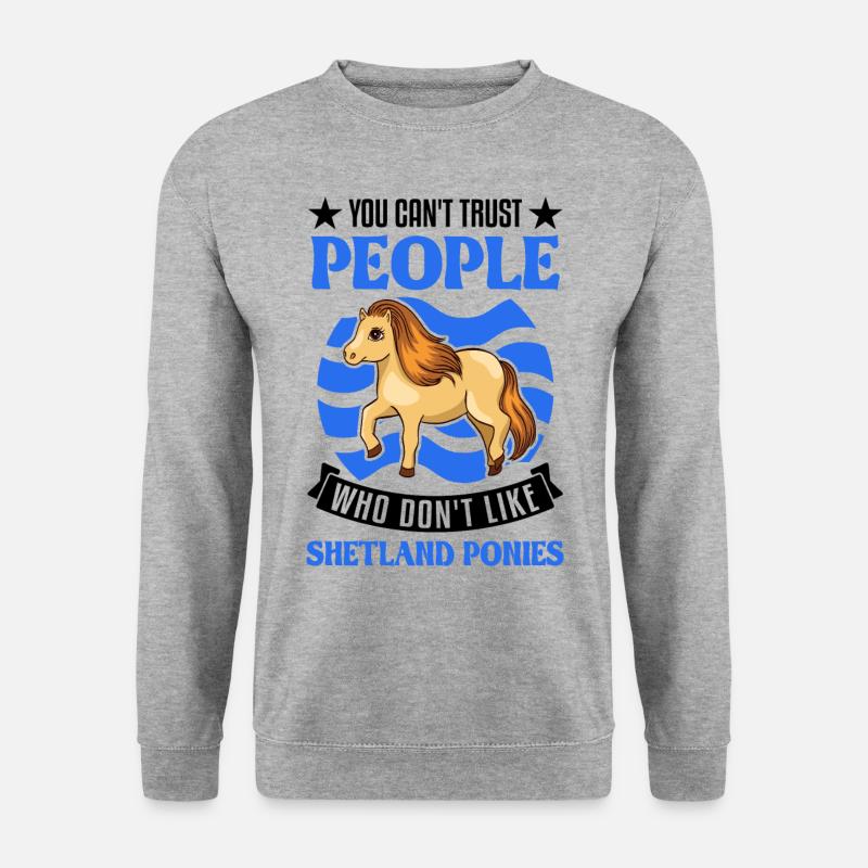 Shetland Pony Geschenk Shetty - Unisex Pullover - Weißgrau meliert