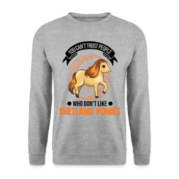 Shetland Pony Gift Shetty - Unisex Sweatshirt - salt & pepper - Front - Alina (178cm) & Michal (187cm)