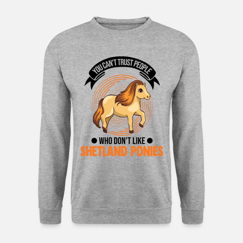 Shetland Pony Geschenk Shetty - Unisex Pullover - Weißgrau meliert