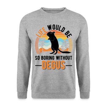 La vie serait si ennuyeuse sans Degus - Sweat-shirt Unisexe - gris chiné - Devant - Alina (178cm) & Michal (187cm)