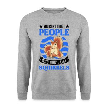 Cadeau Écureuil Gris Écureuil - Sweat-shirt Unisexe - gris chiné - Devant - Alina (178cm) & Michal (187cm)
