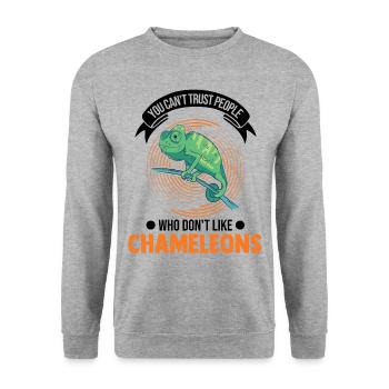 Chameleon Gift Chameleon - Unisex Sweatshirt - salt & pepper - Front - Alina (178cm) & Michal (187cm)