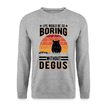 La vie serait si ennuyeuse sans Degus - Sweat-shirt Unisexe - gris chiné - Devant - Alina (178cm) & Michal (187cm)