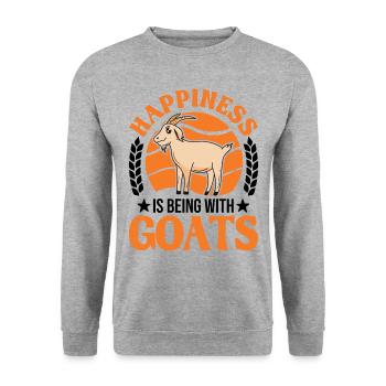 Goats Luck Goat Host Goat - Unisex Sweatshirt - salt & pepper - Front - Alina (178cm) & Michal (187cm)