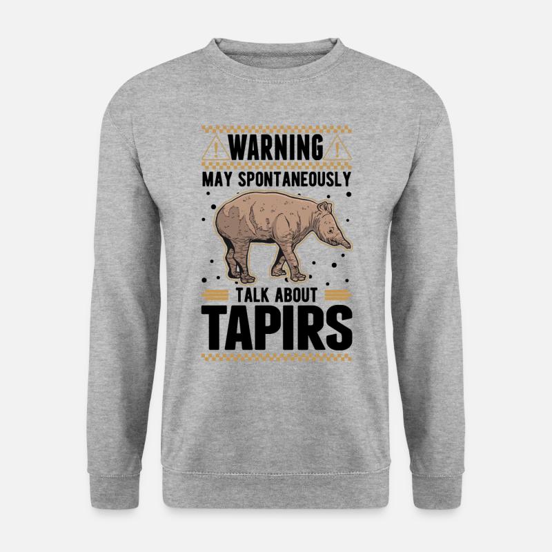 Warnung Tapir Flachlandtapir - Unisex Pullover - Weißgrau meliert