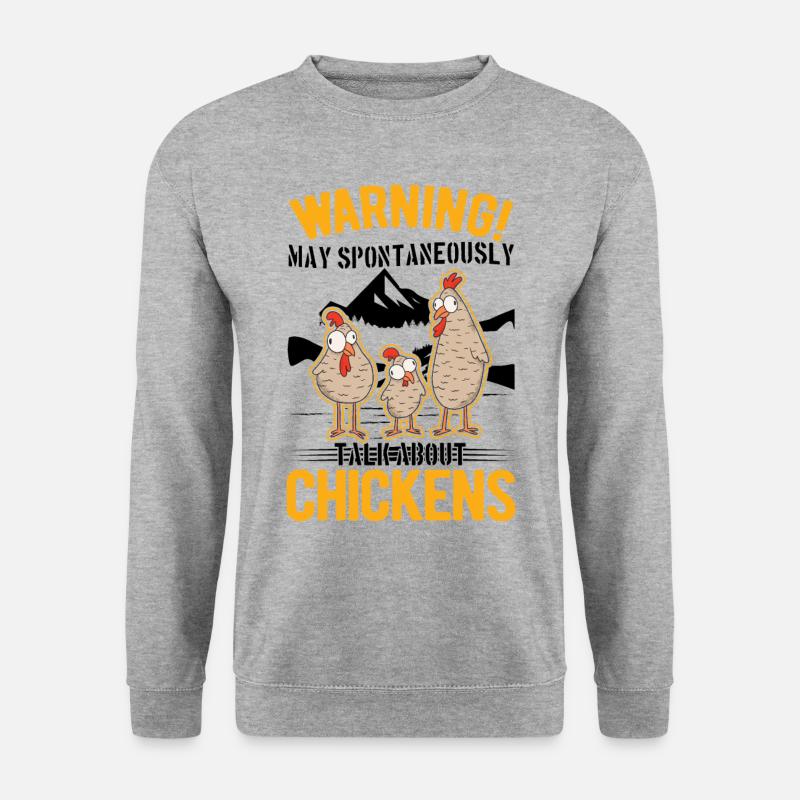 Warning Chicken Farmer Chicken - Unisex Sweatshirt - salt & pepper