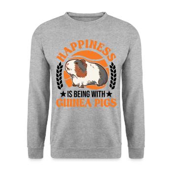Guinea Pig Lucky Guinea Pig Guinea Pig - Unisex Sweatshirt - salt & pepper - Front - Alina (178cm) & Michal (187cm)