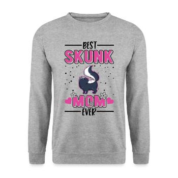Meilleure maman Skunk jamais puante - Sweat-shirt Unisexe - gris chiné - Devant - Alina (178cm) & Michal (187cm)