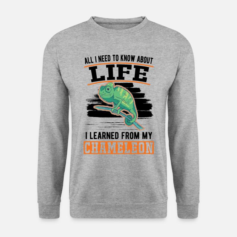 Chamäleon GeschenkChameleon - Unisex Pullover - Weißgrau meliert