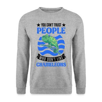 Chameleon Gift Chameleon - Unisex Sweatshirt - salt & pepper - Front - Alina (178cm) & Michal (187cm)
