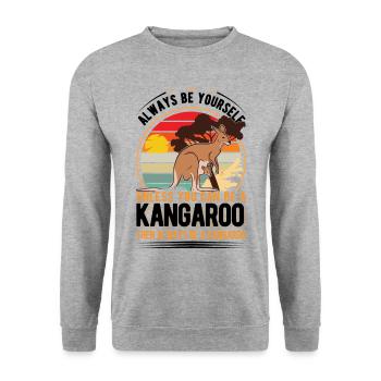 Always be yourself Kangaroo Australia Kangaroo - Unisex Sweatshirt - salt & pepper - Front - Alina (178cm) & Michal (187cm)