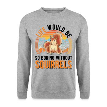 Cadeau Écureuil Écureuil Gris Écureuil - Sweat-shirt Unisexe - gris chiné - Devant - Alina (178cm) & Michal (187cm)